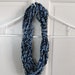 Crocheted Necklace-Infinity Scarf-Two tone Blue