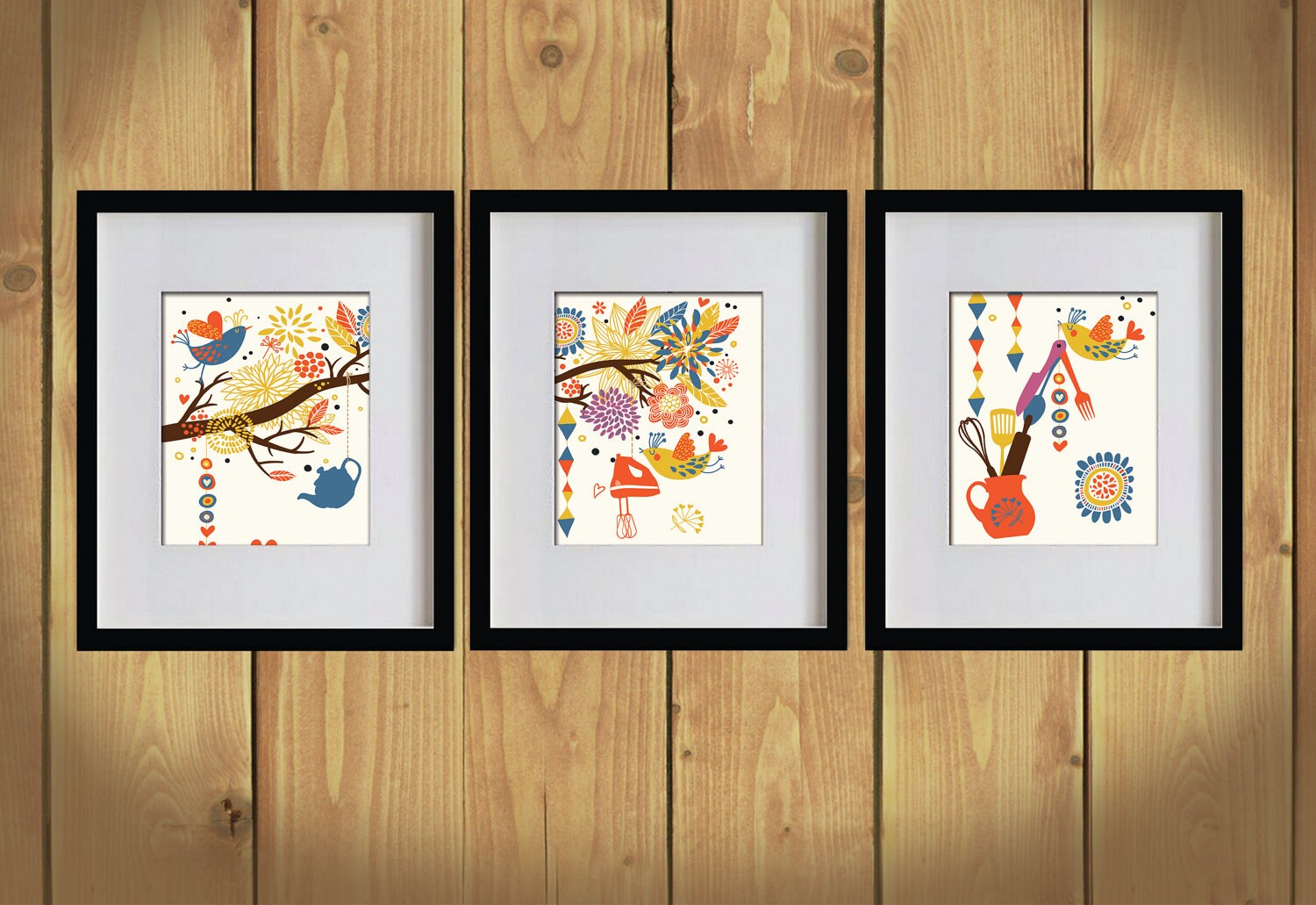 Kitchen Art Print Hanging Lovely Utensils by MadeForYouPrints