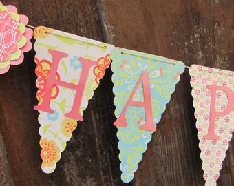 Happy Birthday Banner, Birthday Banner, Happy 1st Birthday Banner, Happy Birthday Girl Banner 1st Birthday,