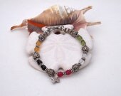 Christian salvation crystal and Bali sterling silver beaded bracelet