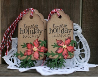 Christmas Gift Tags Set of 8 Holiday gift tags by designstudioL