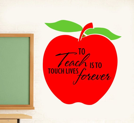 Items similar to To Teach Is To Touch Lives Forever Apple Vinyl Decal