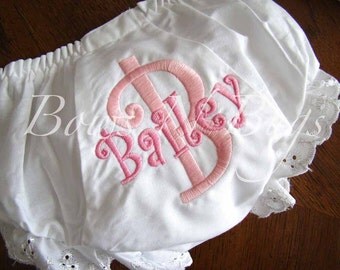Monogrammed Diaper Cover Bloomers for Girls - PERSONALIZED Custom