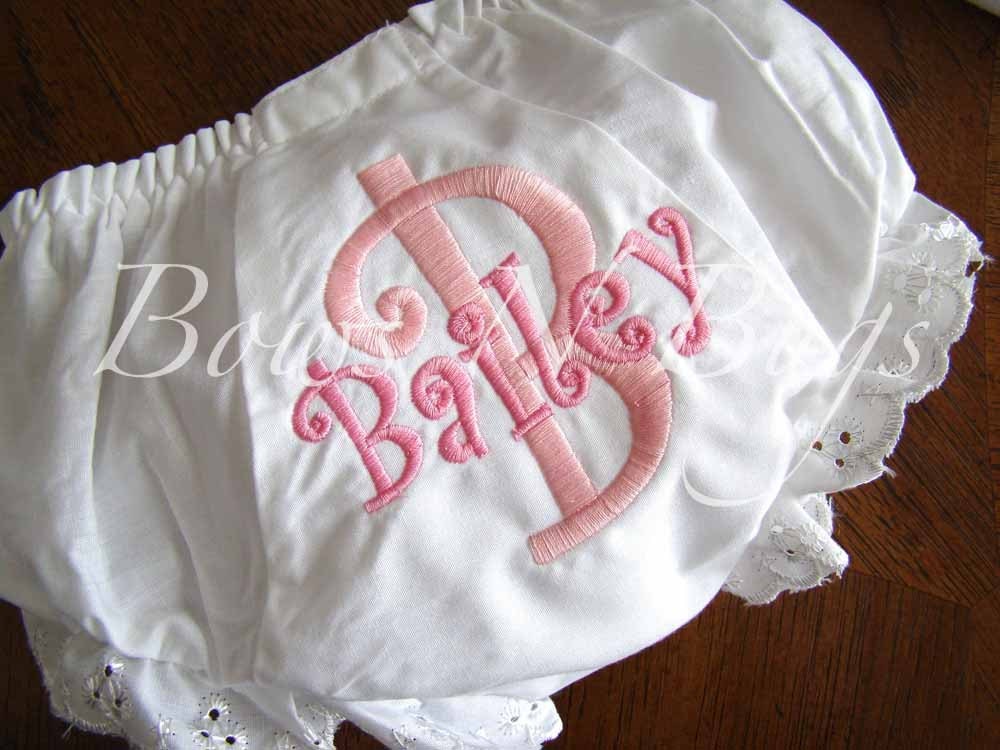 Monogrammed Diaper Cover Bloomers For Girls Personalized