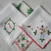 3 Vintage Christmas Handkerchiefs