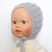 Newborn hat, bonnet, knitted baby hat, grey/blue baby hat: hand knitted blue/gray newborn baby hat