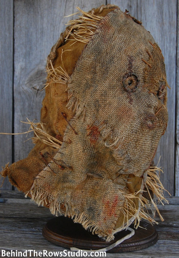 Scarecrow Burlap Mask Prop Halloween Horror Psycho Killer