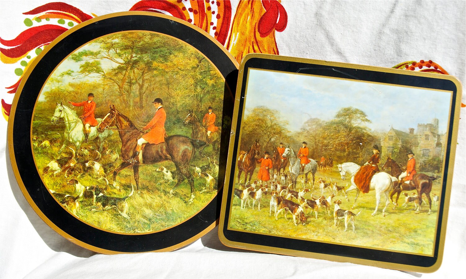 Two vintage Pimpernel placemats...English hunting scenes.