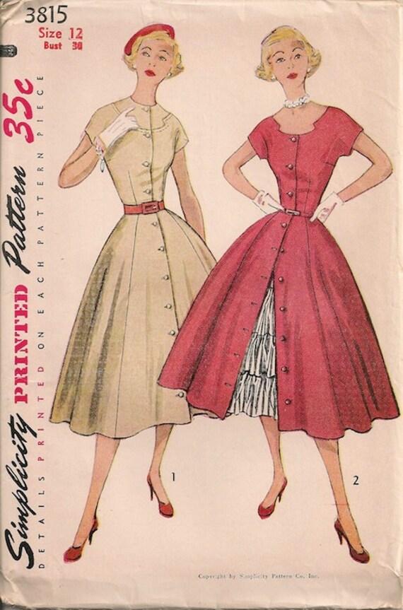 UNCUT Vintage 1950's Dress and Petticoat Pattern