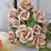 Vintage Italian porcelain pink roses shabby chic painted large rose sculpture Anita Spero
