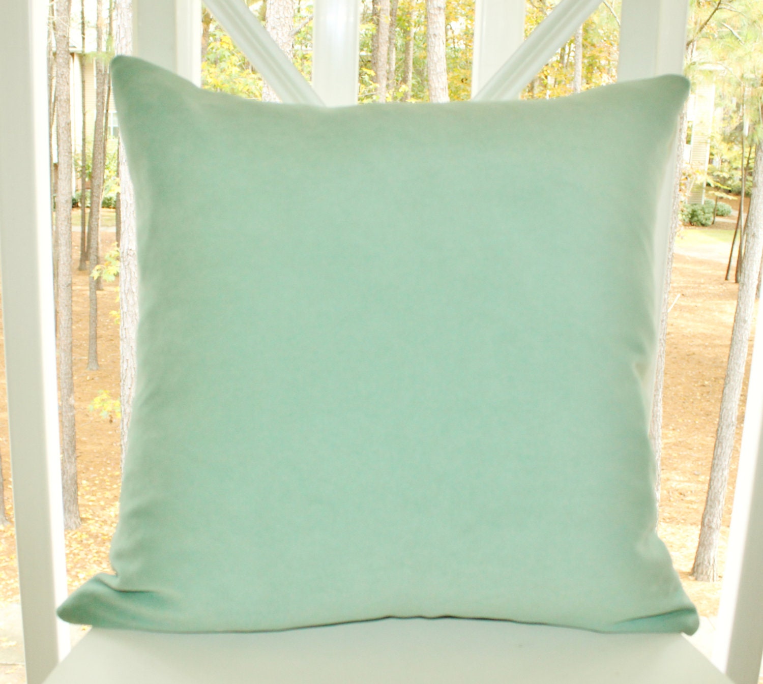 Decorative Mint Green Pillow 16 x 16 Sea Foam Green Velvet