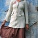 Feathers and Frills Hoodie Jacket/ upcycled beige jacket with bird/ eco friendly natural cream hoodie sweatshirt