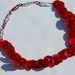 Red Button, Bead and Swarovski Crystal Necklace