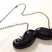 Mustache Ceramic Necklace Black Stache Fun Chic Unique MADE TO ORDER