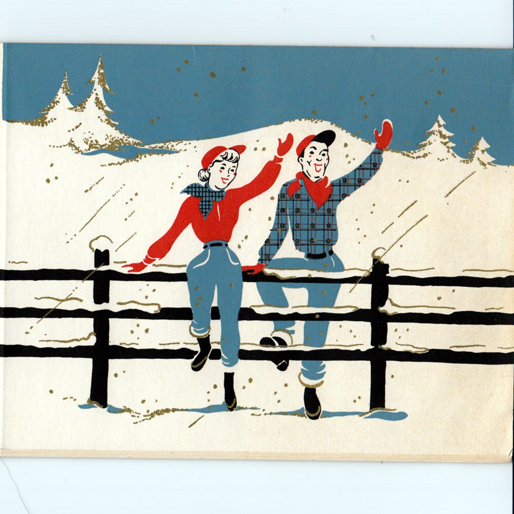 five vintage 1950s western themed christmas cards five vintage 1950s western themed christmas cards
