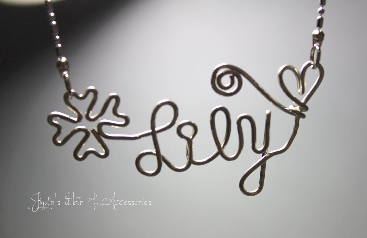 Wire art/ personalised name necklace Lily