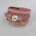 pink breast cancer awareness beaded leather wrap bracelet chan luu inspired feminine