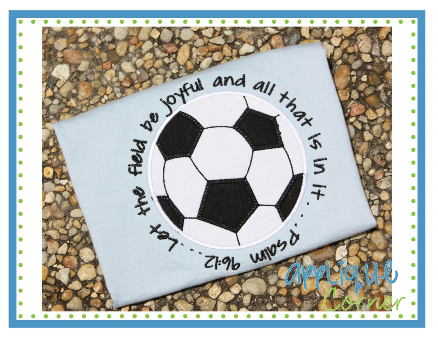 Soccer Ball with Bible Verse applique digital design for