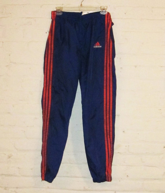 ladies vintage adidas nylon windbreaker pants blue by avaVintage