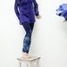 XS size- Navy blue leggings with cobalt blue fancy animal print