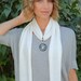 Chakra Balancing Hemp Scarf Necklace with Reiki-Attuned Turquoise and Agate pendant - Gifts under 40