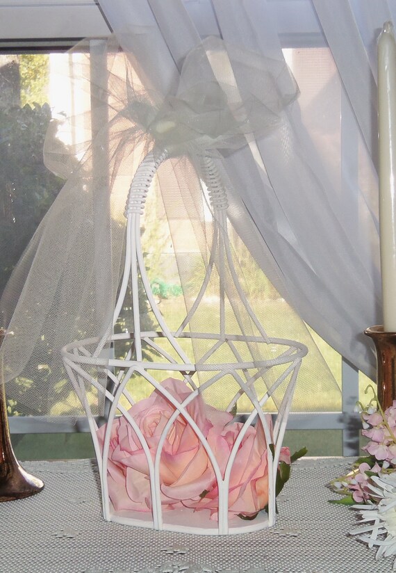 White Flower Girl Basket White Wedding Basket White Bridal