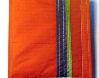 Men's Wallet, Slim Wallet, Recycled Paraglider , Orange Wallet, Thin Flat Wallet, Orange Bi Fold, Backpackers Gear, Stripe Vegan Eco Wallet