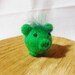 Needle Felted Pig - miniature green pig figure - 100% merino wool - Pig With Attitude