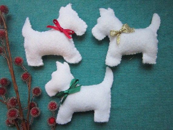 Scotty+Dog+Felt+Pattern ... ornaments-Handmade ornaments-felt scottie dogs-scottish terriers