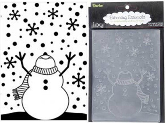 DaRiCE EMBOSSiNG FoLDER SNOWMAN with ARMS Up LOOKiNG At