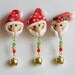 Christmas Santa Magnets with Jingle Bells ooak