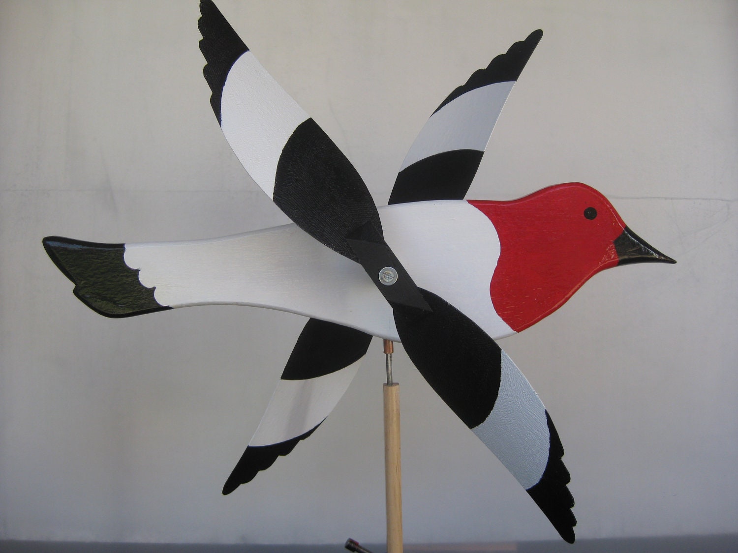 Large colorful woodpecker bird whirligig / whirlybird