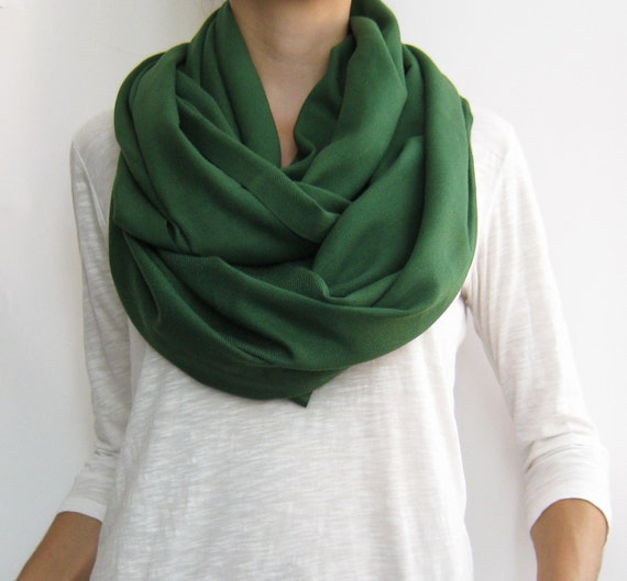 Dark green pashmina infinity scarf spring scarf by sascarves