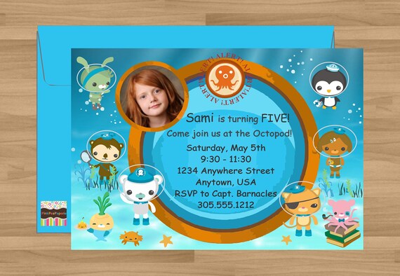 Octonauts Inspired Printable Custom Birthday Invitation w/ Photo (All Octonaut Crew) Il_570xn