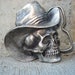 Bergmot Brass Works Skull with Cowboy Hat Belt Buckle