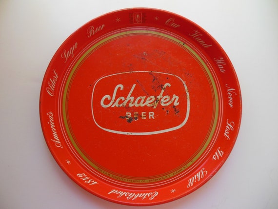 SCHAEFER Beer Tray Beverage Tray Mid Century collectible