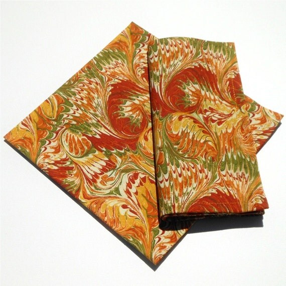 Cloth Napkins//Italian Marbled Print//Set of 2