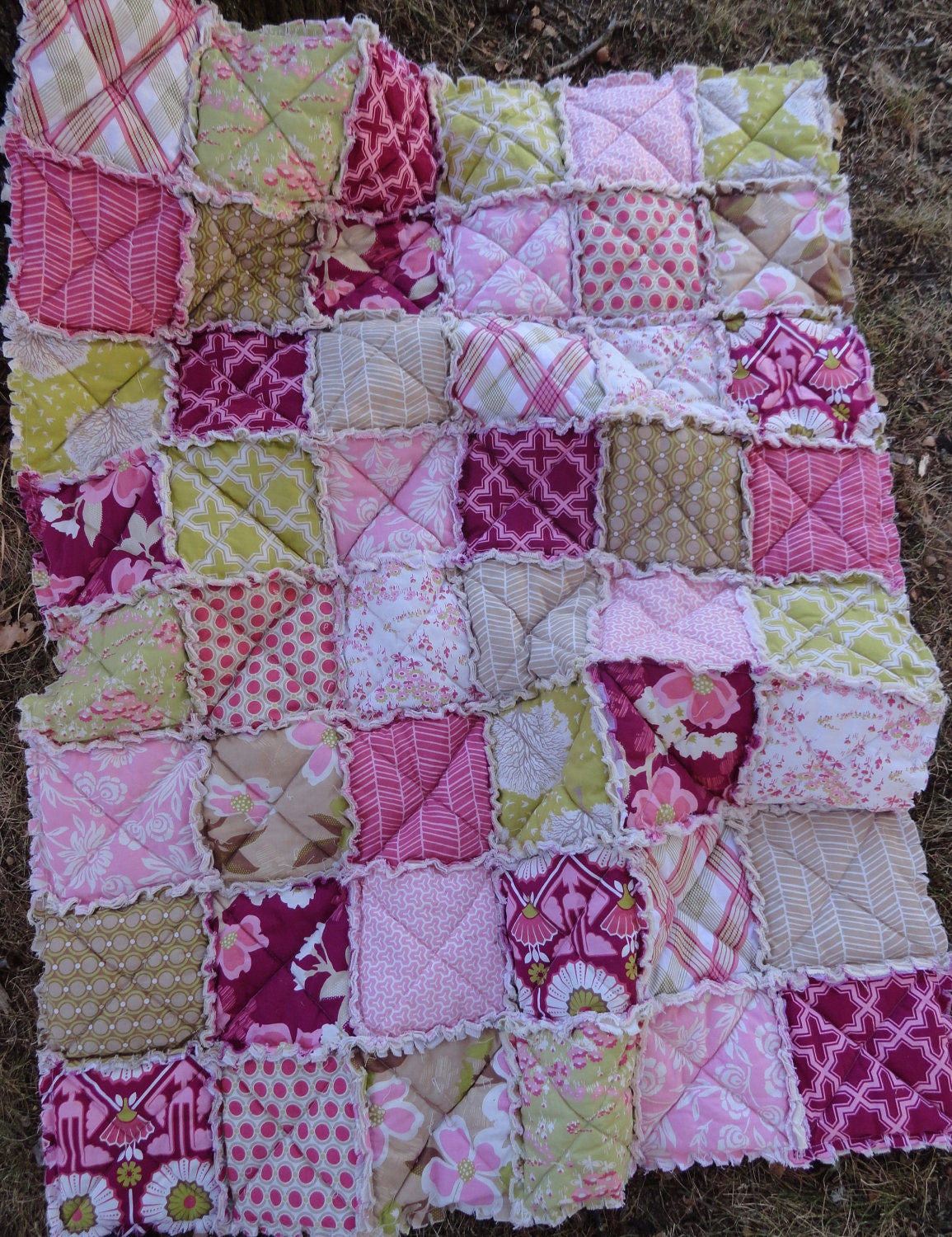 Baby Girl Rag Quilt Crib Size in Joel Dewberry's Modern