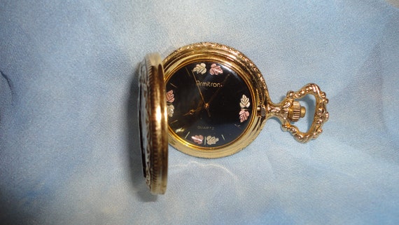 vintage quartz armitron pocket watch with eagle works FREE