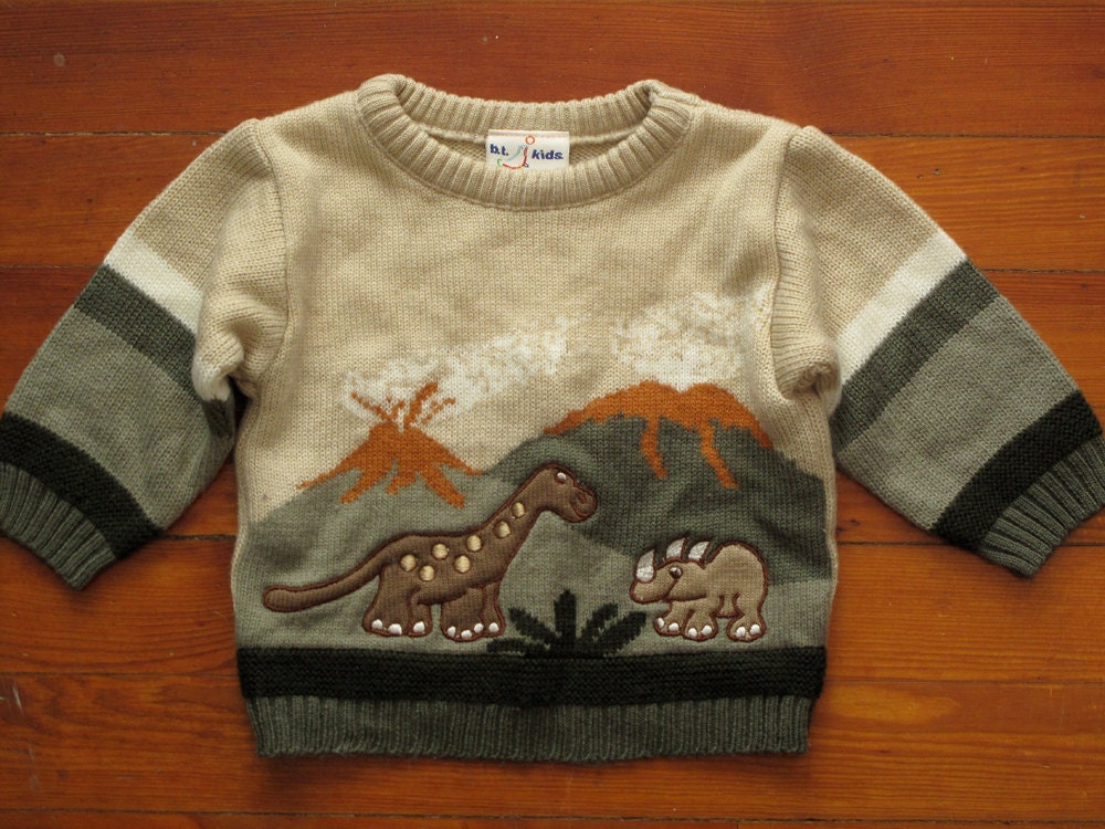 Items similar to boys vintage dinosaur sweater. on Etsy