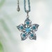 Rhinestones and Porcelain Floral Flower Woodland Necklace