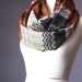 RESERVED Infinity scarf 40 % silk zigzag multicolor Missoni style in rust brown black golden