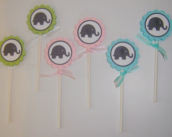 Baby Shower Cupcake Toppers - Baby Cupcake Toppers - Set of 12