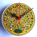 Wall Clock with Garnet flowers patterns,Ceramic Turkish tile.2012 christmas gift