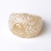 Ivory And Gold Resin Ring- Champagne Topaz Gemstone Jewelry, Size 7 1/4 Ring- Womens Cocktail Ring, Statement Ring