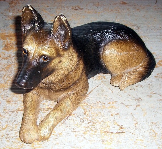 Vintage Figurine Dog German Shepherd Sandicast Sandra