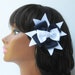 Girl Hair Clips, Girl Hair Bows, Navy Blue and White Hair Bow, Girl Barrettes