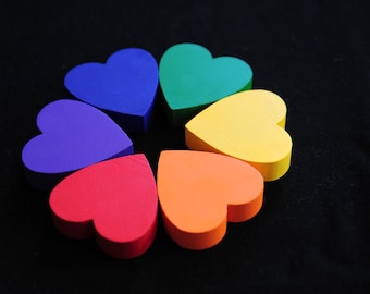 Montessori Toy - Wooden Toy, Sorting Hearts Educational Toy / Waldorf