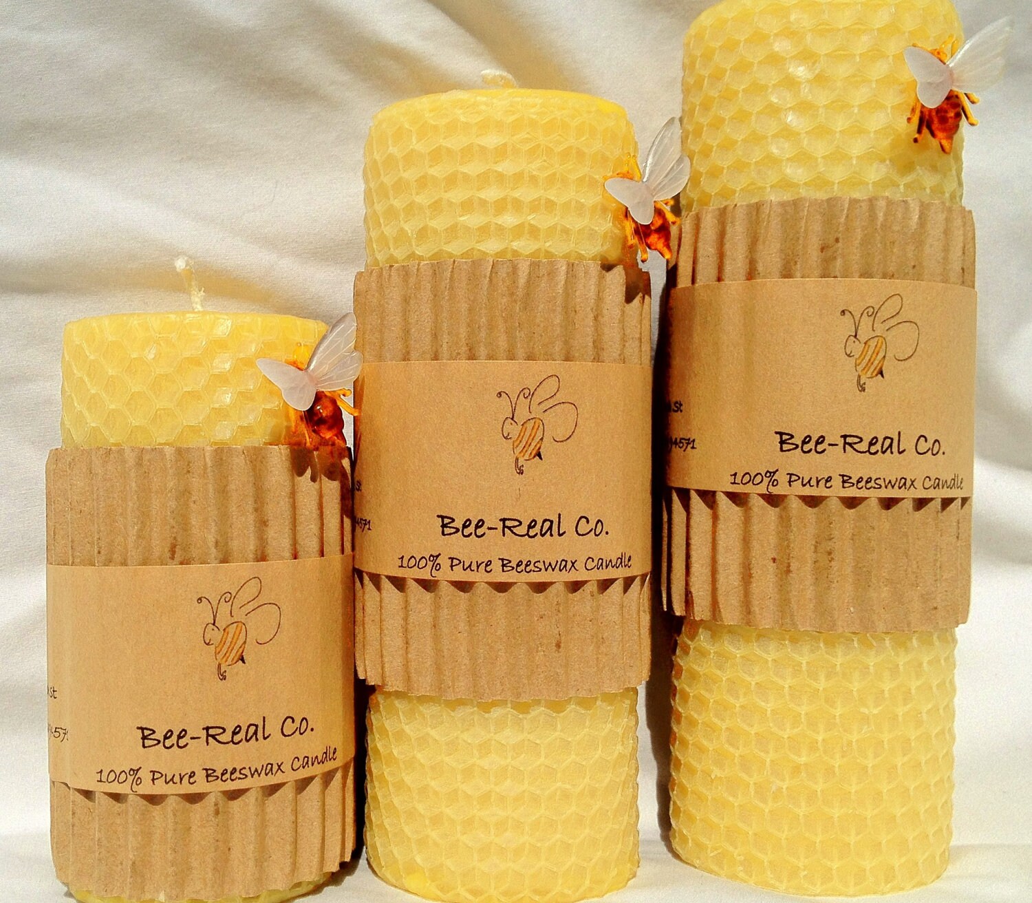 100 Pure Beeswax Solid Pillar Candle with by beerealco