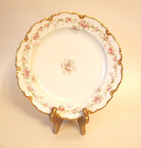 Antique Theodore Haviland Limoges Dinner Plate with Flowers